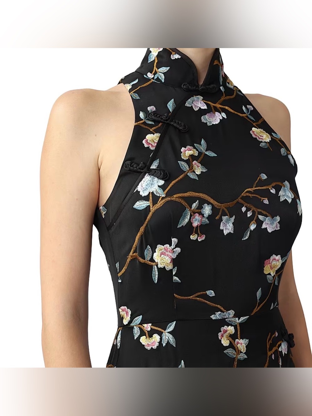 NEW, SAU LEE Ariana Floral Embroidered Satin Gown Size 10 - Picture 5 of 8